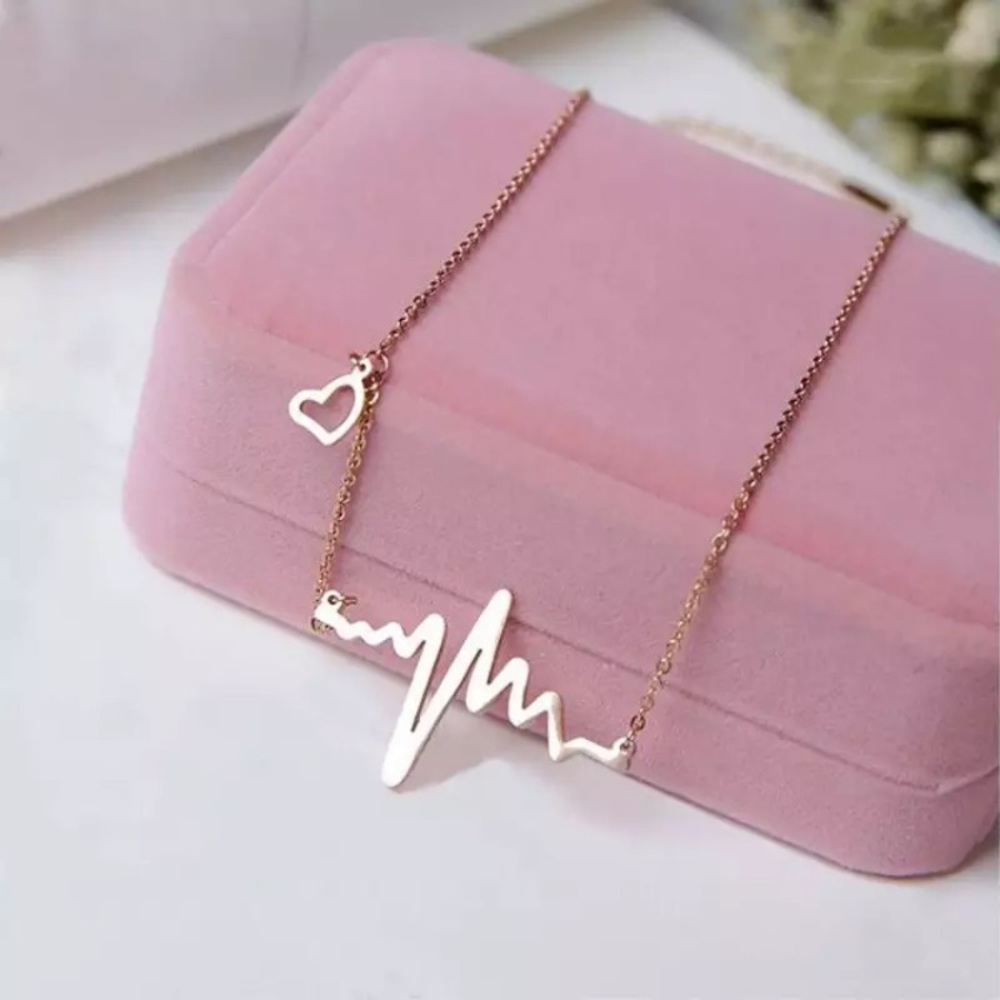 “Warrior” Heartbeat EKG Minimalist Nurse Necklace - Picture 5 of 10